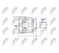 Giunto semiasse Assale anteriore Sx NPW-KA-328 NTY per HYUNDAI KIA