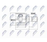 Giunto semiasse Assale anteriore Sx NPW-HY-518 NTY per HYUNDAI GETZ