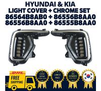 ORIGINALE OEM Hyundai Kia Fendinebbia Copri Trim Cromato Pezzo Set Sinistro e...