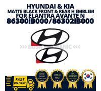 ORIGINALE OEM Hyundai Kia nero opaco anteriore e posteriore H emblema Dark El...