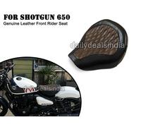 Originale Pelle Anteriore Rider Sedile D6 Nero & Marrone Per Reale Enfield