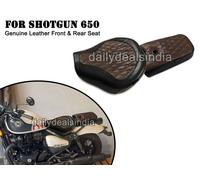 Originale Pelle Anteriore & Sedile D1 Nero & Marrone Per Reale Enfield
