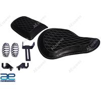 Originale Pelle Anteriore & Sedile Set Nero Per Reale Enfield Classico