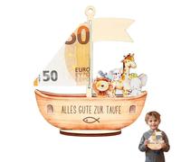 Originale regalo di battesimo per ragazzi e ragazze, regalo di denaro in legno, Arco di legno per battesimo, regalo per padrino e madrina, regalo simbolico di battesimo, accessorio per camer