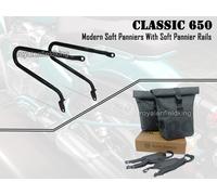 Originale Royal Enfield Classico 650 " Borsa Rails E Moderno Morbido Nero "