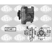 Sasic Pompa servosterzo idraulica 7076049 senza puleggia per BMW Serie 3 E36 316G/316I