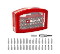 Originale scatola di bit Einhell da 32 pezzi (30x 25 mm CrV, porta bit a cambio rapido da 60 mm, adattatore per prese, scatola di stoccaggio con clip da cintura, coperchio trasparente)