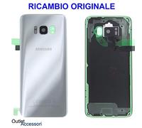 originale Scocca Copribatteria Back Cover Vetro Posteriore Compatibile per Samsung Galaxy S8 Plus S8+ + G955 G955F SM Grigio Artic Silver Argento Adesivo Biadesivo GH82-14015C