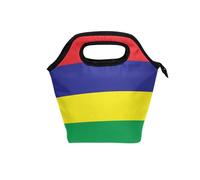 Originale Semplice Bandiera Mauritius Isolato Lunch Tote Bag per le Donne con Manico Curvo Ragazze Lunch Box Riutilizzabile Spiaggia Cooler Bag per Ufficio Scuola
