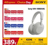 Originale Sony WH-1000XM6 Cuffie wireless con cancellazione del rumore HD Processore di cancellazione del rumore QN3 12 microfoni 30 ore di autonomia della batteria Platinum Silver
