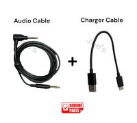 Originale Sony XM3 XM4 WH-1000XM5 Usb-C Cavo Caricabatteria + Audio Aux (Nero)