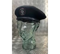 Originale St John Ambulance Service Lana Nero Foderato Basco con Spilla Misura