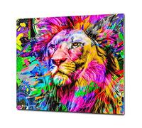 ORIGINALE tagliere in VETRO temperato - Copri-piano cottura a induzione -Tagliere pezzo UNICO (60x52 cm) o DUE pezzi (30x52 cm ognuno); D37 Serie animali