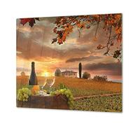 ORIGINALE tagliere in VETRO temperato - Copri-piano cottura a induzione -Tagliere pezzo UNICO (60x52 cm) o DUE pezzi (30x52 cm ognuno); D04 Serie Bevande: Vino 29