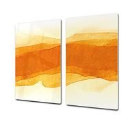 ORIGINALE tagliere in VETRO temperato - Copri-piano cottura a induzione -Tagliere pezzo UNICO (60x52 cm) o DUE pezzi (30x52 cm ognuno); D35 Serie d'arte