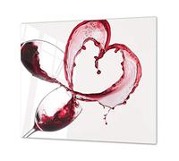 ORIGINALE tagliere in VETRO temperato - Copri-piano cottura a induzione -Tagliere pezzo UNICO (60x52 cm) o DUE pezzi (30x52 cm ognuno); D04 Serie Bevande: Vino 15