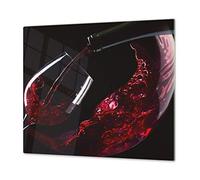 ORIGINALE tagliere in VETRO temperato - Copri-piano cottura a induzione -Tagliere pezzo UNICO (60x52 cm) o DUE pezzi (30x52 cm ognuno); D04 Serie Bevande: Vino 14