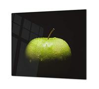 ORIGINALE tagliere in VETRO temperato - Copri-piano cottura a induzione -Tagliere pezzo UNICO (60x52 cm) o DUE pezzi (30x52 cm ognuno); D07 Frutta e Verdura: Mela 1