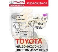 ORIGINALE TOYOTA 45130-0K270-C0 PAD BUTTON ASSY, CLACSON 451300K270C0