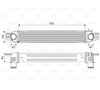 Valeo Intercooler 818545 per Fiat Fiorino Kasten/Kombi 225 e Peugeot Bipper