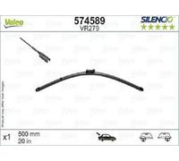 Tergicristallo per parabrezza VALEO 574589, Silencio Lunghezza 500mm, posteriore, 1 Pezzo