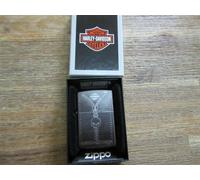 Originale Zippo Harley Davidson HD Cerniera Lampo Skull Grigio Dust Teschio
