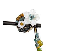 Originali fatti a mano in legno classico capelli fermaglio della giada Decor cinese tradizionale stile capelli, bastoni scialle spilli Picks capelli Tornante (L: 19.00 cm) (15 g), Length: 19 cm
