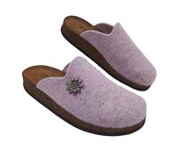 Originali Zoccoli Alpini, Ciabatte Uomo e Donna Invernali, Calde Sabot Tirolesi in Lana Cotta, 100% Made in Italy (Lilla, 37, Sistema Taglie Calzature EU, Adulto, Donna, Numero, Media, 37)