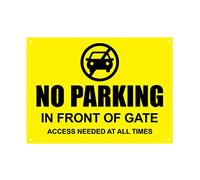 OriginDesigned - Segnale di Avvertimento con Scritta No Parking in Front of Gate, Access Needed At all Times, Colore: Nero/Rosso/Giallo