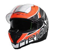 ORIGINE Casco Integrale per Moto da Strada con Doppia Visiera Omologato ECE2206(MATT FLUO ORINGE-WHITE,L)