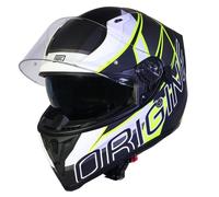 ORIGINE Casco Integrale per Moto da Strada con Doppia Visiera Omologato ECE2206(MATT FLUO YELLOW-BLACK,XL)
