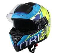 ORIGINE Casco Integrale per Moto da Strada con Doppia Visiera Omologato ECE2206(MATT MEDIUM BLUE-BLACK,L)