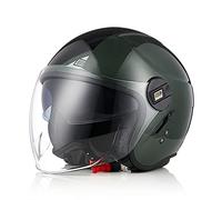 ORIGINE Casco Jet Moto Casco Aperto Scooter con Doppia Visiera Omologato ECE (NEXT BLACK ARMY GREEN,M)