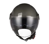 ORIGINE Casco Jet Moto Casco Aperto Scooter con Doppia Visiera Omologato ECE (TRACK BLACK TITANIUM,S)