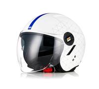 ORIGINE Casco Jet Moto Casco Aperto Scooter con Doppia Visiera Omologato ECE2206 ( GRID MATT WHITE,M)