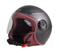 ORIGINE Casco Moto Jet Omologato ECE 22.06, Casco Scooter Urbano Leggero e Compatto con Visiera Trasparente Lunga