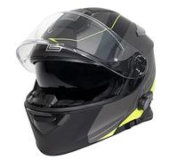 ORIGINE Casco Moto Modulare Bluetooth Omologato ECE Voice Dial Casco Moto Chiamata Vivavoce (Spike Fluo Yellow Black,XS)