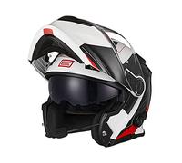 ORIGINE Casco Moto Modulare Bluetooth Omologato ECE Voice Dial Casco Moto Chiamata Vivavoce (SPIKE RED WHITE,L)
