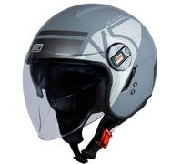 CASCO DEMI JET DOPPIA VISIERA ORIGINE ALPHA COOL GREY GLOSS TGL. L