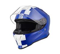 ORIGINE On Road Casco Integrale Casco Moto con Ventilazione ECE (CONTEST MATT WHITE BLUE,L)