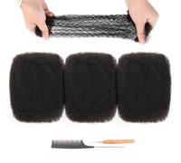 Originea Afro Kinkys Bulk Capelli Umani per Dreadlocks e Twist 3 Packs Treccia Testa Completa Capelli Umani Morbidi Afro Kinky Bulk Capelli ricci per Dreads (30cm, #1B Nero Naturale)