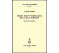 Origini della terminologia filosofica moderna. Linee di ricerca