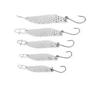 OriGlam 5pcs Lures da pesca in metallo BAITS Spinner Spinner, Lure da pesca in metallo duro Spinnerbait Spoon Paillettes Spoons Esca dure per la trota d'acqua dolce Salwater Salmon (argento)
