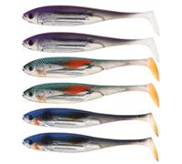 OriGlam 6 esche artificiali da pesca in plastica morbida, a coda di T, esche artificiali per spigola, luccio, trota, pesce persico, accessorio per la pesca in acqua dolce e salata