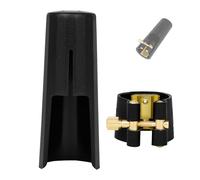 OriGlam - Legatura in pelle PU per sassofono soprano con clip di fissaggio e cappuccio in plastica per sassofono (soprano)