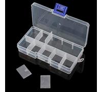 OriGlam Piccola scatola organizer per attrezzatura da pesca, 13 x 6,5 cm, in plastica, con divisori regolabili, scatole organizer per esche da pesca
