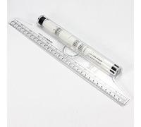 OriGlam - Righello metrico scorrevole in plastica morbida trasparente, per linee rette, angoli, linee parallele, 30,5 cm/12 pollici