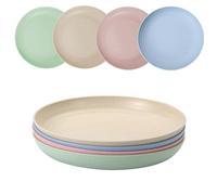 OriGlam Set di 4 piatti in plastica leggera da 22,9 cm, infrangibili, riutilizzabili, piatti da campeggio, insalata, dessert, per insalata, pasta, lav