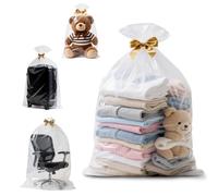 Origuuds Sacchi Trasparenti Grandi, 80cm x 100cm Bustine di Plastica Alimentare per Conservazione per Piumoni Cuscini Vestiti Stagionali Valigia Protezione da Polvere e Umidità (40 µm/5 Pezzi)