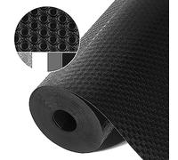 Origuuds Tappetino per Cassetti, Tappetini Non-Adesivo EVA Plastica Antiscivolo Rivestimento Cassetti per Cassetto Frigorifero Cucina Ripiani (Nero/60cm x 600cm)